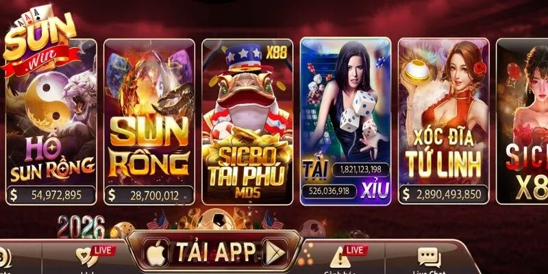 Kho game tại Sunwin sở hữu tỷ lệ thắng cực cao